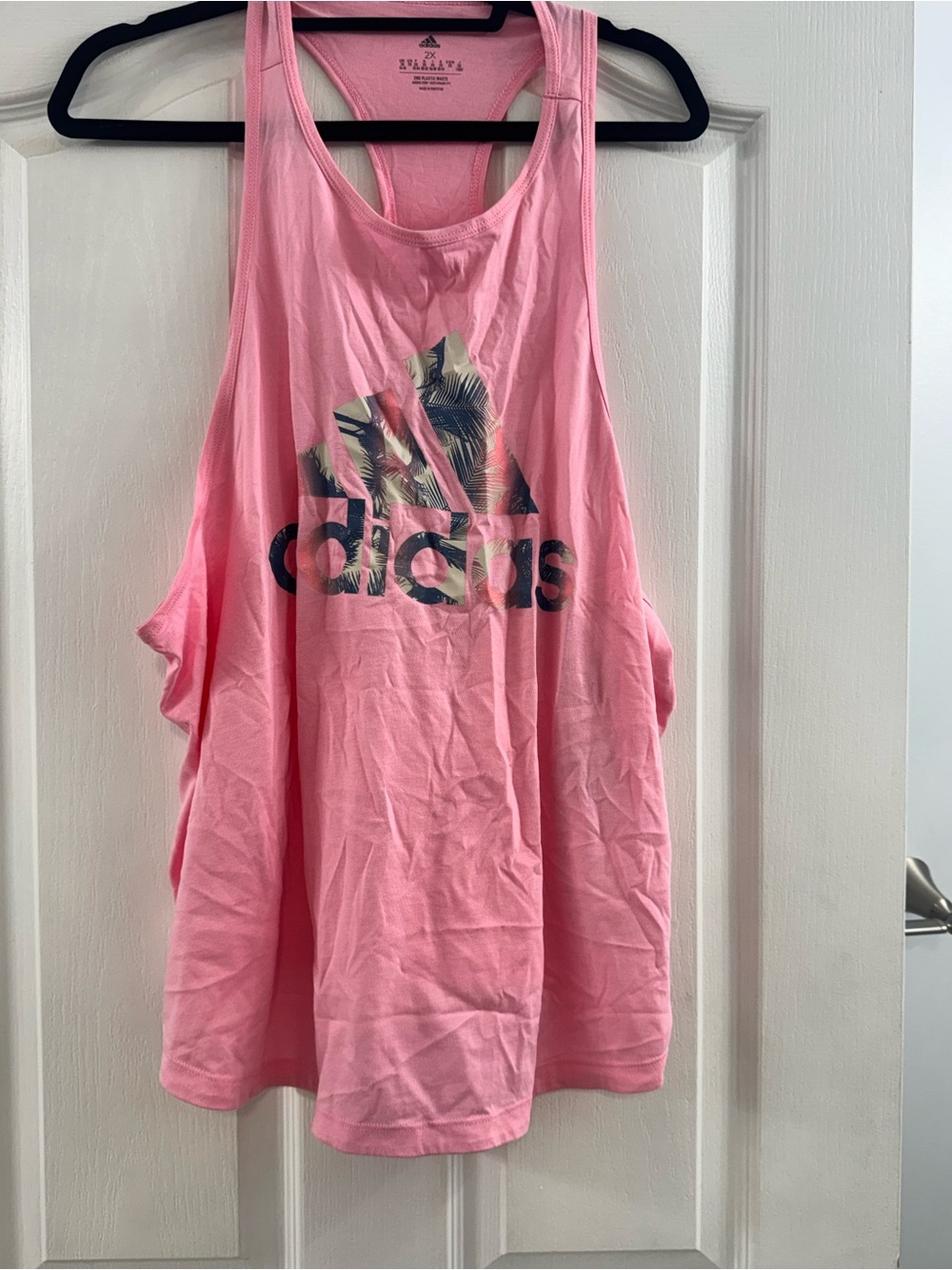 adidas Pink Tropical Logo Racerback Tank